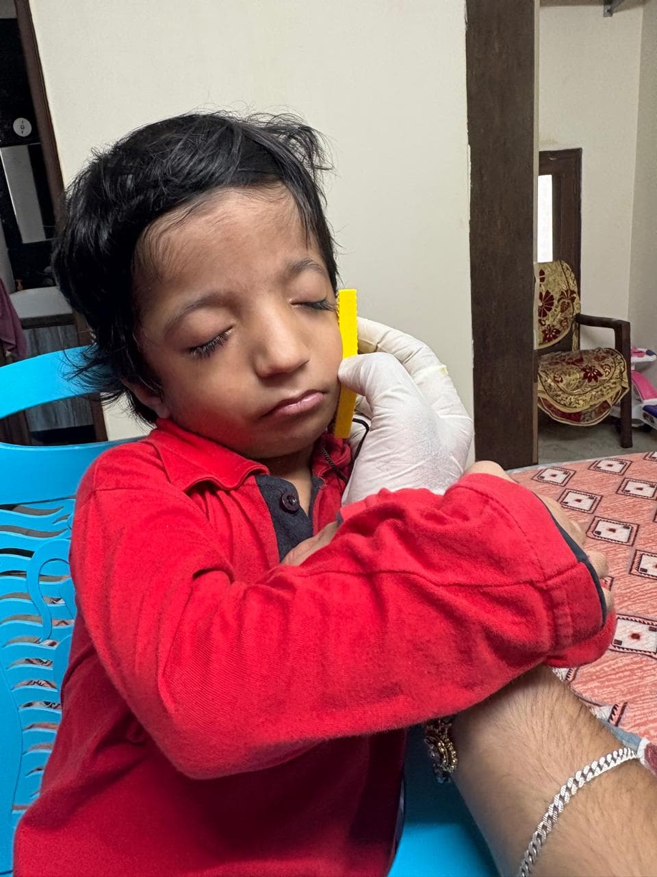 Hands-on speech therapy session with a child